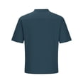 thumbnail image 5 of Kalauyu Mens Henley Shirts Short Sleeve Cotton Casual Summer Basic T-Shirts Solid Collarless Shirts for Work, 5 of 7