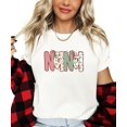thumbnail image 4 of Nana Ink-Printed Lace Christmas T-Shirt Mom Holiday T-Shirt -Each Saying Sold Separately Natural Shirt Adult Medium, 4 of 4