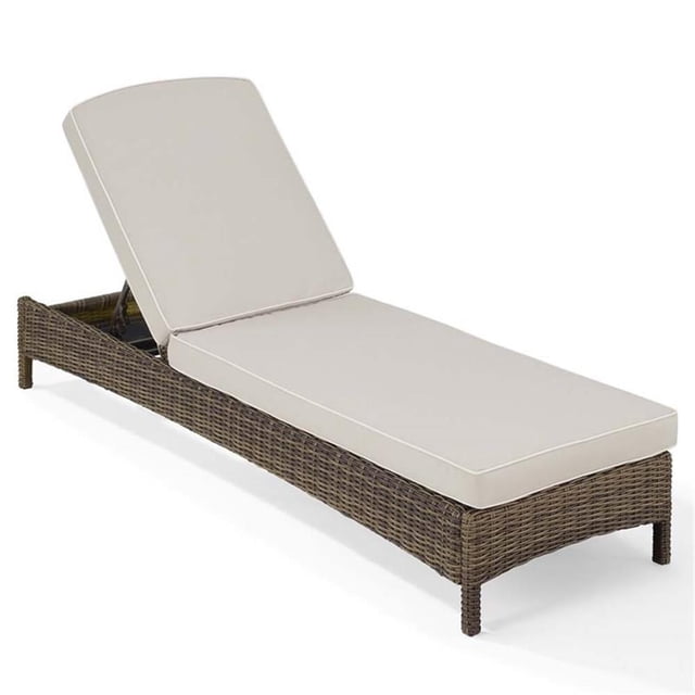 Pemberly Row Chaise Longue de Patio en Osier, Brun et Sable