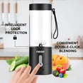 thumbnail image 4 of Licuadora portátil para batidos y batidos, OBERLY Licuadora de viaje personal para proteínas con batería recargable USB de 4000 mAh, triturar hielo, frutas congeladas y bebidas, mini taza de viaje de, 4 of 5