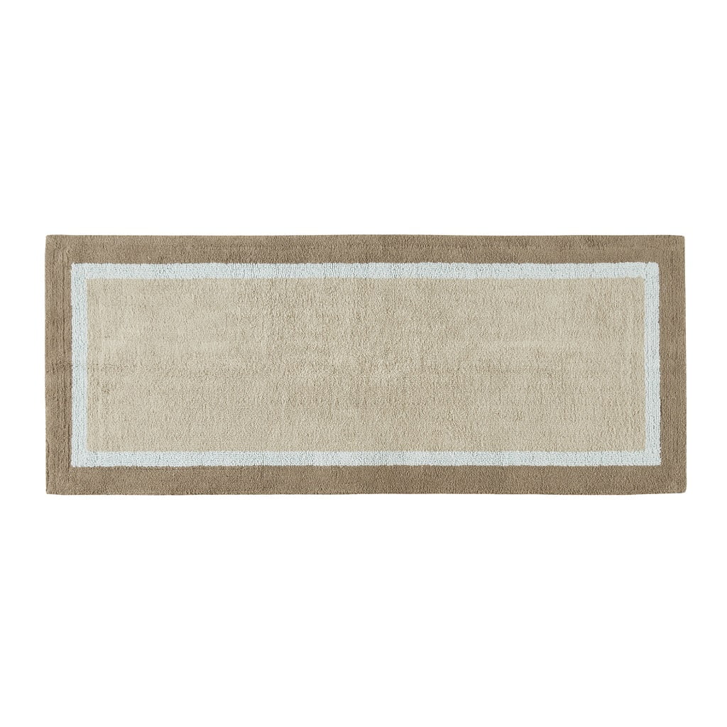 MAYEERTY Non-Slip Bathroom Rug, Medium Pile Cotton Tufted Bath Mat, Machine Washable, Blue, 24"W x 60"L