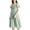 Green, variant on Bovxnpu Womens Nightgown Sleepshirt Pajama Dress Squared Neck Short Sleeve Striped Ice Silk Midi Length Sleepwear