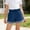 Dark Blue, variant on Eltusu Girls Denim Shorts, Elastic Waist Summer Breathable Casual Kids Jean Shorts Blue Size 7-8 T