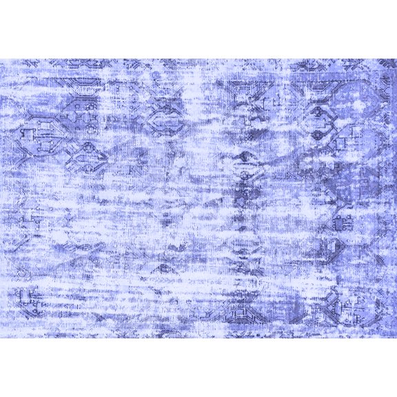 Ahgly Company Indoor Rectangle Abstract Blue Modern Area Rugs, 2' x 4'