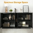 thumbnail image 4 of May in Color 60" Large Buffet Cabinet with Storage, Fluted Sideboard with Doors and Adjustable Shelves, for Kitchen, Dining Room, Living Room, Black, 4 of 8