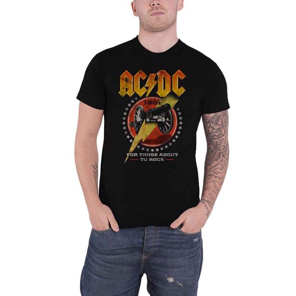 AC/DC - Camiseta For Those About To Rock '81 para Adultos Unisex (Negro)