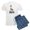 With Blue Strpe Pant, variant on - Proud To Be A Giraffe Men's Light Pajamas - Men's Light Loose Fit Cotton Pajama Set