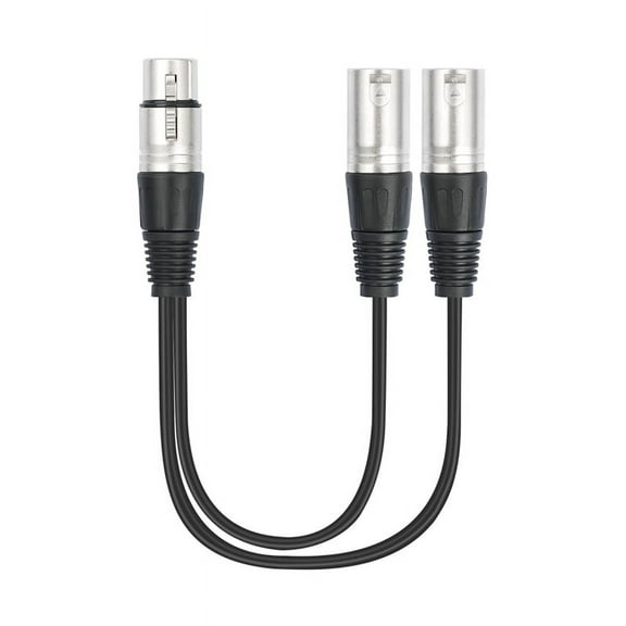 30Cm 3 Pin XLR Female to Double Male Y Splitter Cable,Microphone Splitter Cord Audio Adaptor