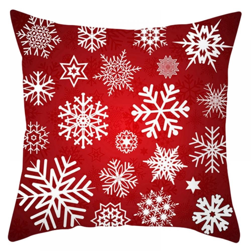 Christmas Decorations Red Christmas Pillow Covers 18x18 Inch Farmhouse