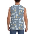 thumbnail image 4 of Haiem Men's Blue Bathroom Print Tank Tops Summer Sleeveless Cut Off Workout T-Shirts Fitness Vest Athletic Undershirts-Medium, 4 of 8