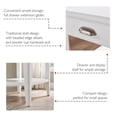 thumbnail image 4 of Leick Home Laurent 20 In. Solid Wood End Table With Shelf And Drawer White 10507-Wt, 4 of 9