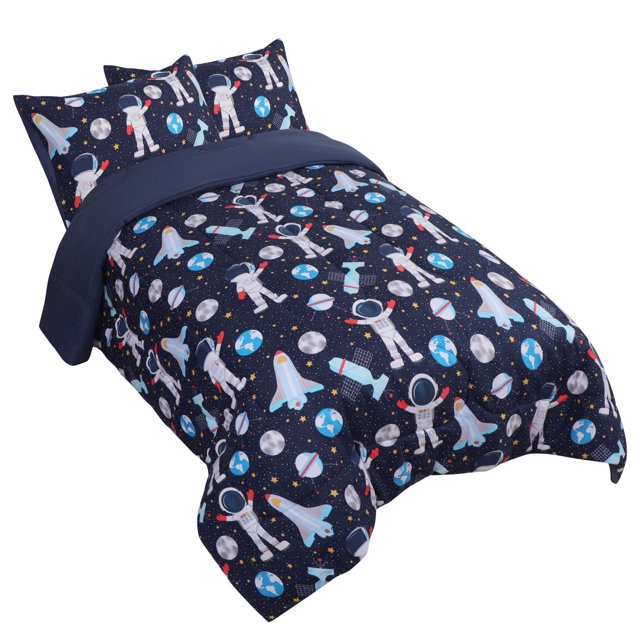 Unique Bargains Ensemble de Couette Alternative pour Enfants 3 Pcs Space Astronaut
