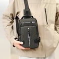 thumbnail image 2 of WRKEKC Sac Bandoulière Imperméable pour Extérieur avec Port USB, Sac de Poitrine Léger en Polyester pour Randonnée, Sangle Réglable et Multiples Poches, 2 of 6