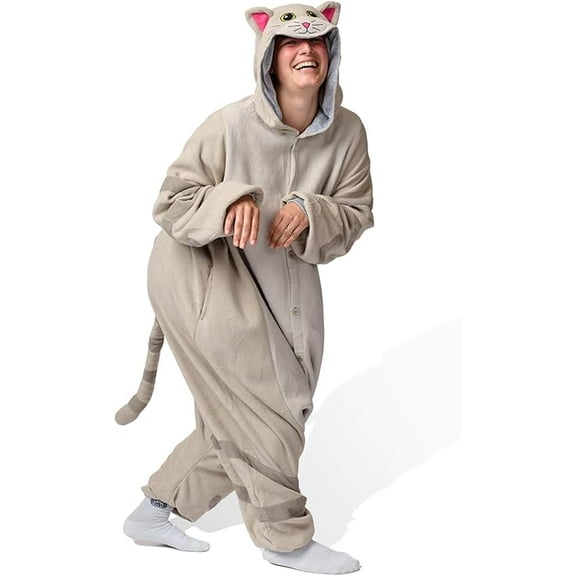 Tabby Cat Kigurumi Unisex Adult Onesie Pajamas Animal One Piece Costume Cosplay Sleepwear Tabby Cat Kigurumi Unisex Adult Onesie Pajamas Animal One Piece Costume Cosplay Sleepwear
