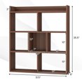 thumbnail image 3 of Costway 1 PCS 7-cube Bookcase Open Storage Shelf with Anti-tipping Kits for Living Room Walnut, 3 of 9