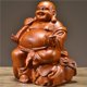 thumbnail image 1 of Wooden Happy Buddha Living Room Decoration, Rosewood Carved Maitreya Buddha Statue, Solid Wood Ruyi and Treasure-Giving Buddha, 1 of 4