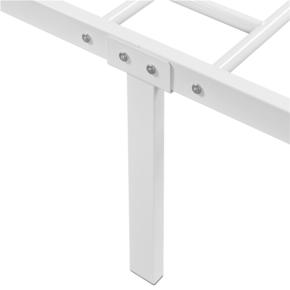 Renwick Modern Queen Size Metal Platform Bed with Arched Headboard and Footboar, White, Adult