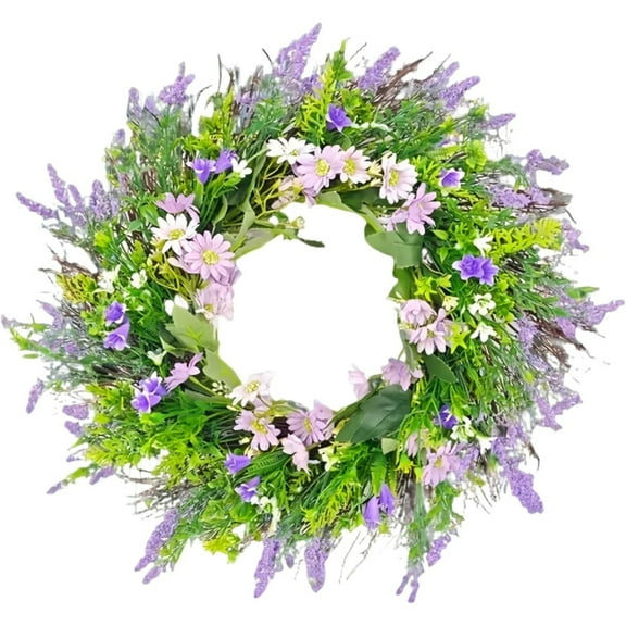 Clearance Under $10 Wreath, Lavender Wreath For Front Door 18 Inch Wreath Spring Door Wreath Artificial Summer Wreath Front Door Wreaths For All Farmhouse Home Wall Indoor Outdoor Window