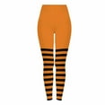 thumbnail image 2 of Abomasnow Women's Halloween Costumes Leggings High Waist Halloween Stripe Print Tights Ankle Length Footless Stretchy Leggings, 2 of 9