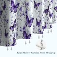 thumbnail image 6 of White Purple Butterfly Plant Pattern Shower Curtain 72"x72" ,Bathroom Decorative Shower Curtains Set with 12 Hooks,Modern Waterproof Washable Shower Curtain, 6 of 6