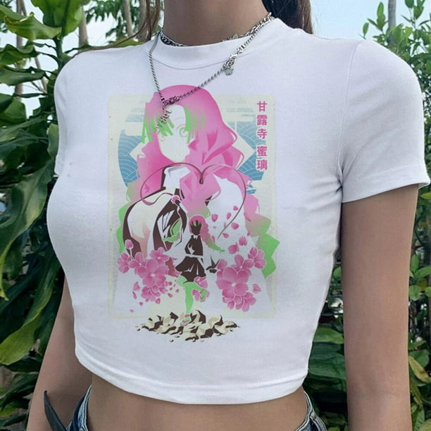 Mitsuri goth fairycore trashy crop top Mujer Estética yk2 Lindas Camisetas
