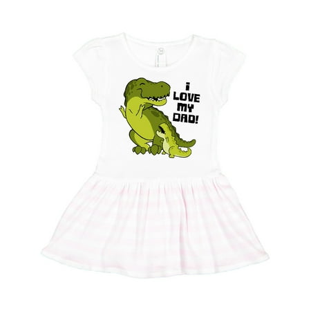 

Inktastic I Love my Dad with Baby and Daddy Tyranasaurus Rex Gift Toddler Girl Dress