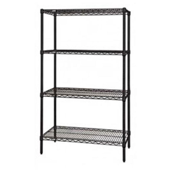 Black Wire Shelving 4 Shelf Unit - 24 x 36 x 86 in.