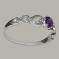 thumbnail image 3 of LBG British Made 9ct White Gold Natural Amethyst Womens Solitaire Ring - 33 size options - Size 9.5, 3 of 6