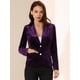 thumbnail image 2 of Chaqueta de terciopelo Allegra K con Botón de Solapa Púrpura M, 2 of 6