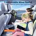 thumbnail image 4 of LC-dolida Dual Head Car Fan, Rechargeable Car Seat Cooling Fan, Fan for Front Rear Seat , 360° Rotatable, 3 Speeds Quiet Operation High Safety for Car RV Truck, 4 of 9