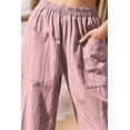 thumbnail image 2 of Women Summer Beach Vacation Pants High Waisted Wide Leg Pants Printed Loose Flowy Casual Palazzo Lounge Trousers Pink S, 2 of 6