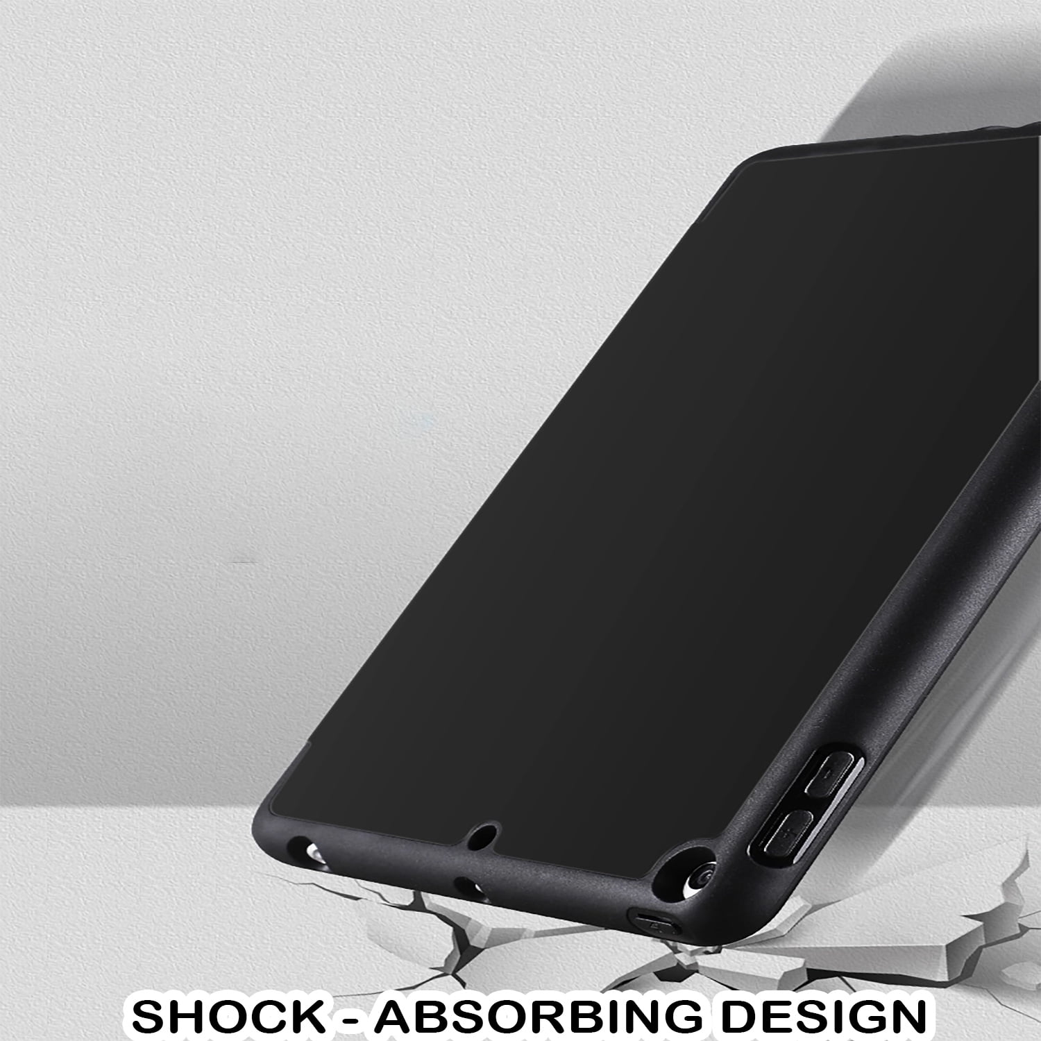 iPad 9th 2021 8th 2020 7th 2019 Gen [iPad 9 iPad 8 iPad 7 ] 10.2 Inch A2602 A2270 A2197 MK663LL/A MK673LL/A MYN62LL/A MW6Y2LL/A Protective Durable TPU Silicone Back Case Pencil Holder - Black