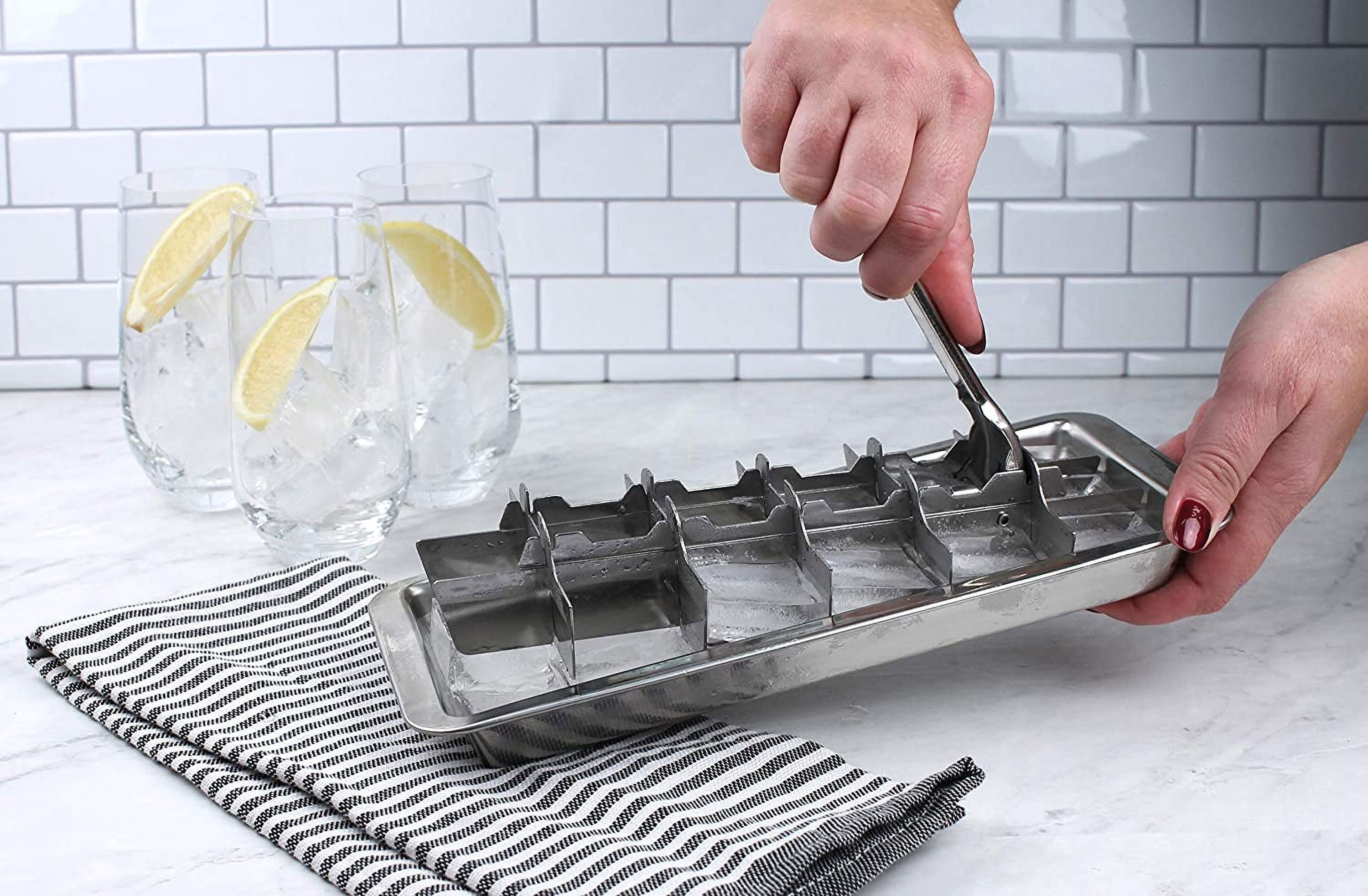 Stainless Steel 18 Cube Ice Cube Tray, Set of 2