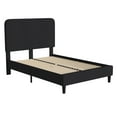 thumbnail image 2 of BizChair Charcoal Full Fabric Upholstered Platform Bed - Headboard with Rounded Edges - No Box Spring or Foundation Needed, 2 of 11