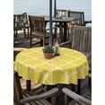 thumbnail image 2 of Outdoor Tablecloths with Umbrella Hole & Zipper, Yellow Morocco Round Tablecloth 54 Inch, Bohemia Nation Abstract Geometric Motifs Waterproof Table Cloth, Patio/Pool/Picnic Table Covers, 2 of 8