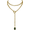 Gold-Green, variant on Heart Slip Chain Necklace for Women, 39 Inch Cuban Chain, Removable Heart O-Ring, Crystal Pendant, Adjustable Stainless Steel Y-Necklace