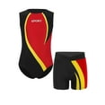 thumbnail image 3 of Miutii Justaucorps de Gymnastique pour Garçons Sans Manches avec Short Ensemble 2 Pcs Tenues Athlétiques Rouge Jaune 14, 3 of 7