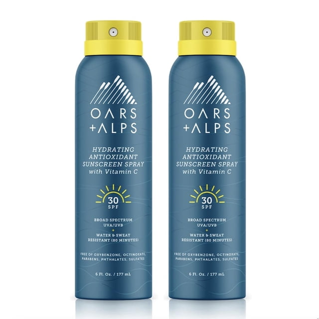 Spray de protección solar hidratante Oars + Alps SPF 50, 177 ml, paquete de 2