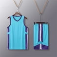 thumbnail image 4 of RKSTN Soccer Maillot Enfants Sans Manches Col Rond Chandail de Soccer avec Shorts Ensemble d'Uniforme d'Entraînement 2 Pcs Ensemble de Maillot de Soccer (Bleu Pâle, 3TP) Unisexe, 4 of 5