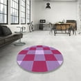 thumbnail image 4 of Ahgly Company Machine Washable Indoor Round Transitional Medium Violet Red Pink Area Rugs, 3' Round, 4 of 7