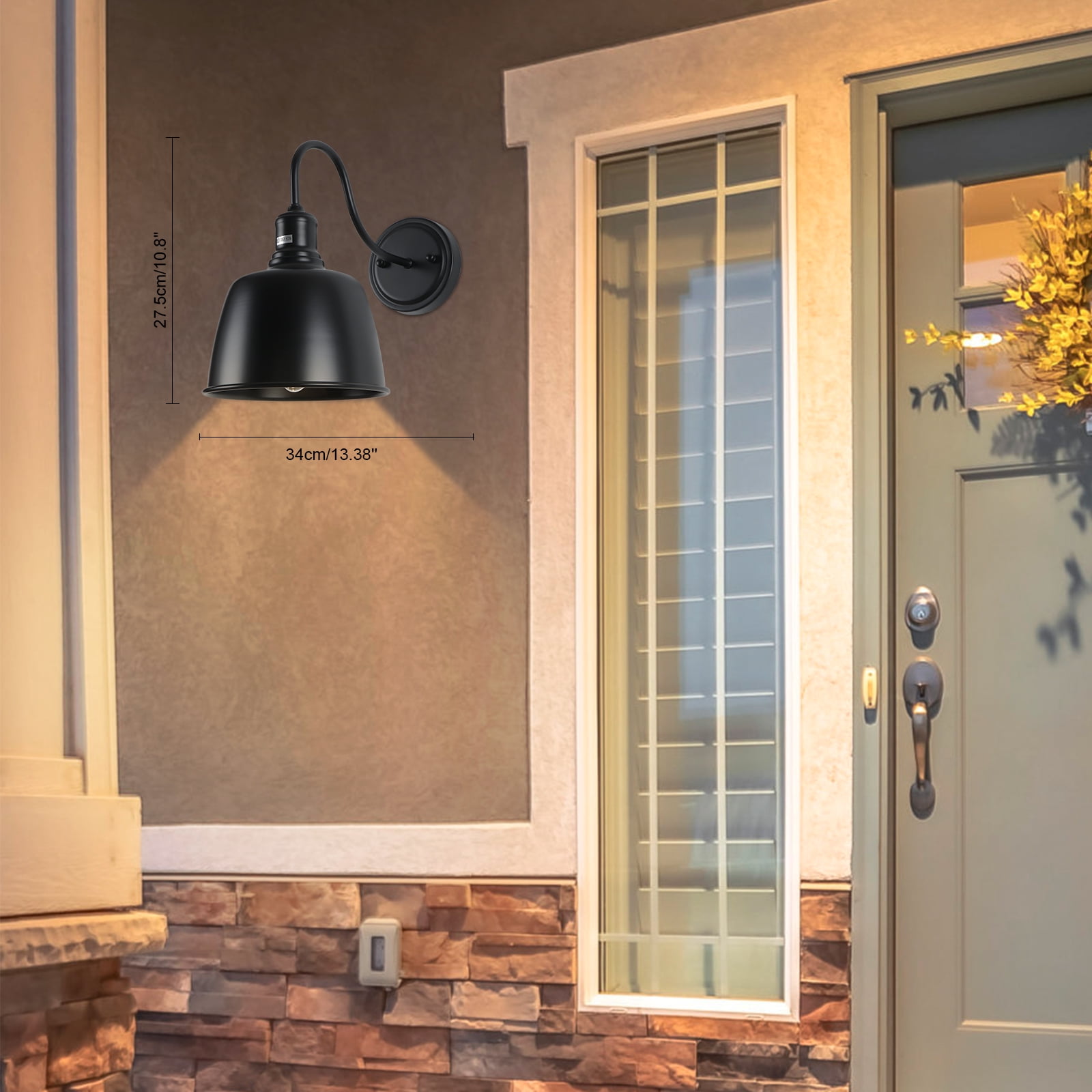 Wall Sconces Lighting Fixture Set of 2, Bedside Wall Mounted Reading Lamp with On-Off Switch for Industrial Bedroom, Bathroom Hallway Living Room