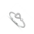 thumbnail image 4 of White CZ Double Promise Heart Cutout Ring .925 Sterling Silver Band Jewelry Female Size 7, 4 of 4