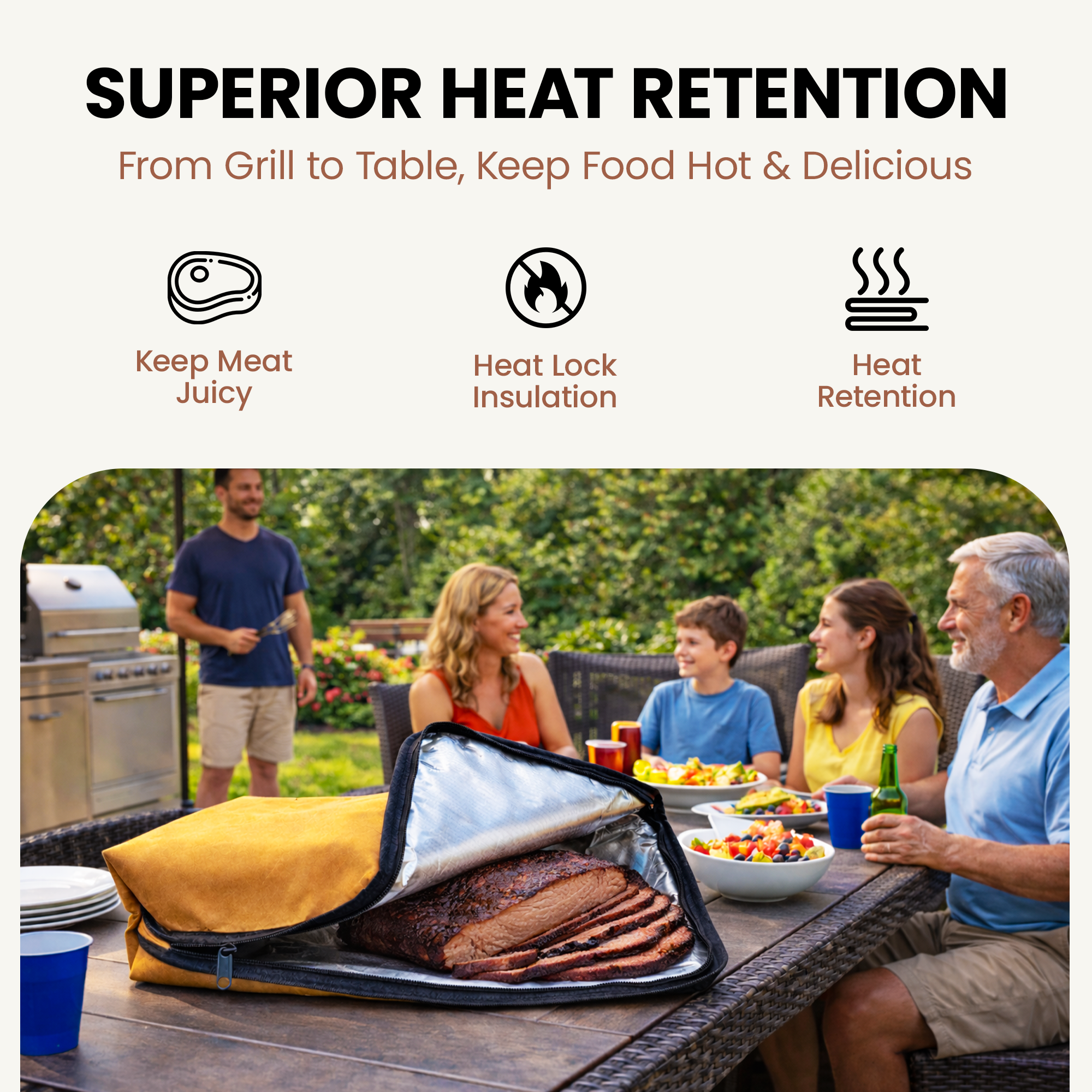 Havenity BBQ Prep Tub 16L - Multifunctional Collapsible Camping Cutting Board with Upgraded Locking lid, Meat Storage Container for Meal Prep, XL with BBQ Blanket