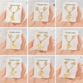 thumbnail image 4 of Collar con colgante de inicial de 26 letras de acero inoxidable para mujer, cadena, pendiente de tuerca, conjunto de joyería, gargantilla de nombre del alfabeto, regalo, 4 of 4