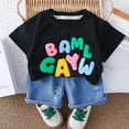thumbnail image 5 of NIEWTR Toddler Boys 2pcs Outfits Set Short Sleeve Print Tops+ Shorts Print Set For 2t 3t 4t 5t Boys 2PCS Pajamas Outfits Pajamas & Dailywear for 0-5 YEARS Children's Gift, 5 of 6