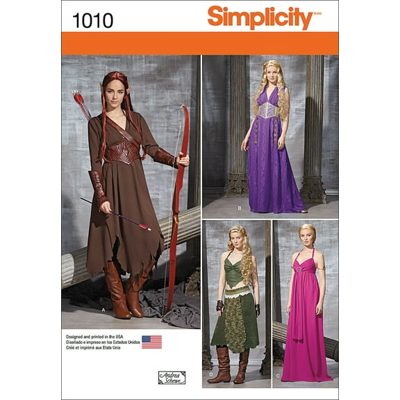 Simplicity Misses' Size 6-12 Fantasy Costumes Pattern, 1 Each