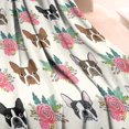 thumbnail image 3 of White Boston Terrier and Flower Blanket,Comfortable Soft Flannel Throw Blanket,All Season,Warm Lightweight Blankets for Sofa Bed Couch Living Room Chair,30"x40", 3 of 4