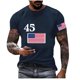 thumbnail image 1 of Mens Casual Pantalones Cortos Raya Impresión Suéter Fitness Deportes Camiseta, Poliéster Cuello Redondo Blusa para Al Aire Libre, Diario Y Primavera Verano Desgaste, 1 of 2