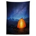 thumbnail image 3 of Ambesonne Night Tablecloth Rectangular Table Cover, Camp Tent Holiday Journey, 60"x84", Blue Orange, 3 of 4