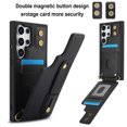 thumbnail image 3 of Tianyeda Crossbody Wallet Phone Case for Samsung Galaxy S25 Ultra， PU Leather Case Back with Card Slot Magnetic Clasp Kickstand wrist holder black, 3 of 5